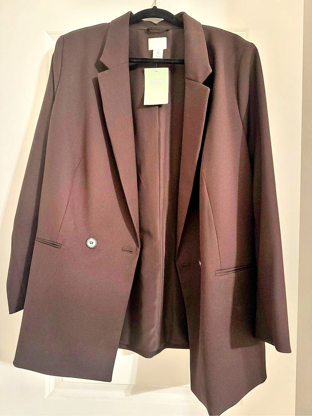 H&M Double-Breasted Blazer Brown Size Large